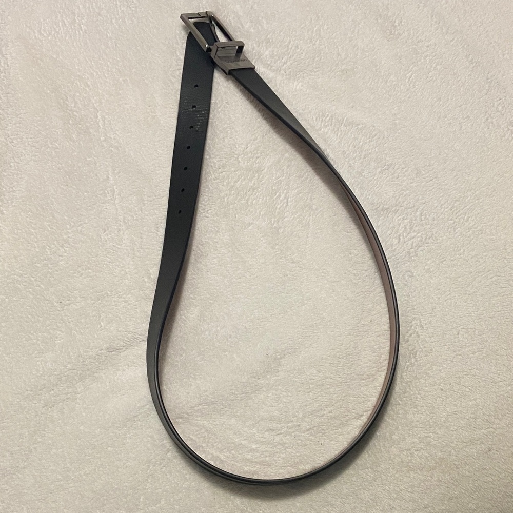 Calvin Klein Reversible Black and Brown Leather Belt with Silver Buckle